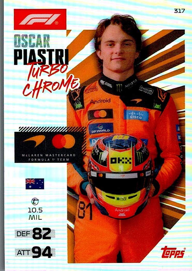 TURBO ATTAX FORMULA 1 2026 OSCAR PIASTRI TURBO CHROME Nº317