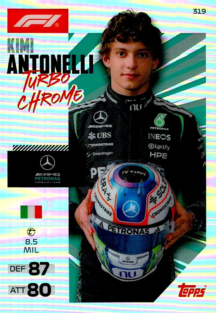 TURBO ATTAX FORMULA 1 2026 KIMI ANTONELLI TURBO CHROME Nº319