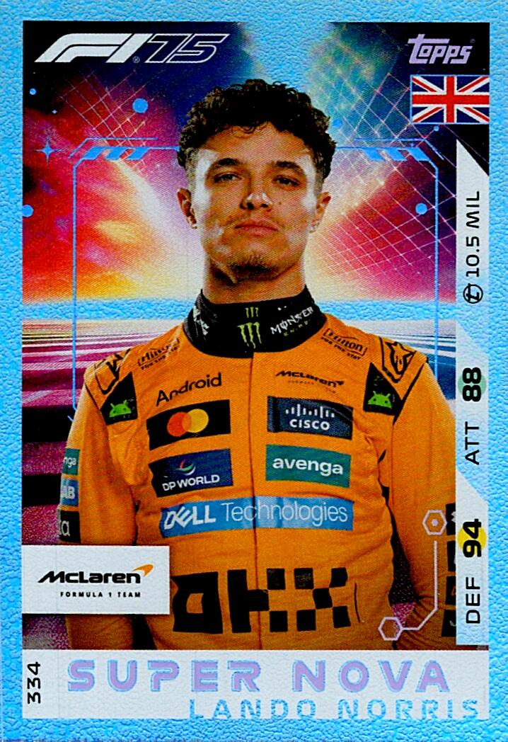 Turbo Attax 2025 SUPER NOVA LANDO NORRIS nº334