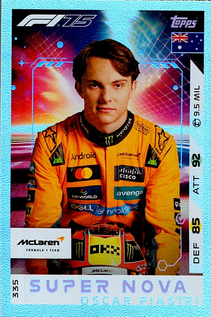 Turbo Attax 2025 SUPER NOVA OSCAR PIASTRI nº335