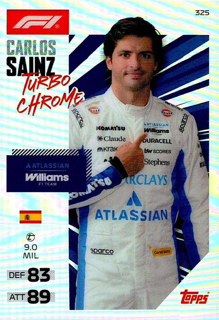 TURBO ATTAX FORMULA 1 2026 CARLOS SAINZ TURBO CHROME Nº325