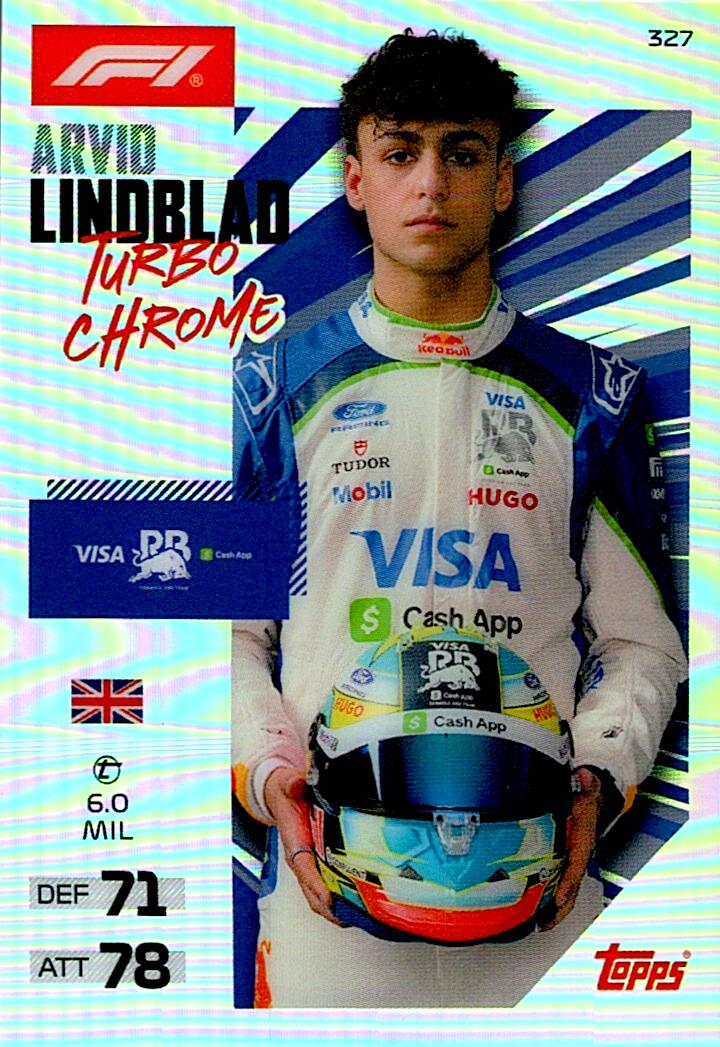 TURBO ATTAX FORMULA 1 2026 ARVID LINDBLAD TURBO CHROME Nº327