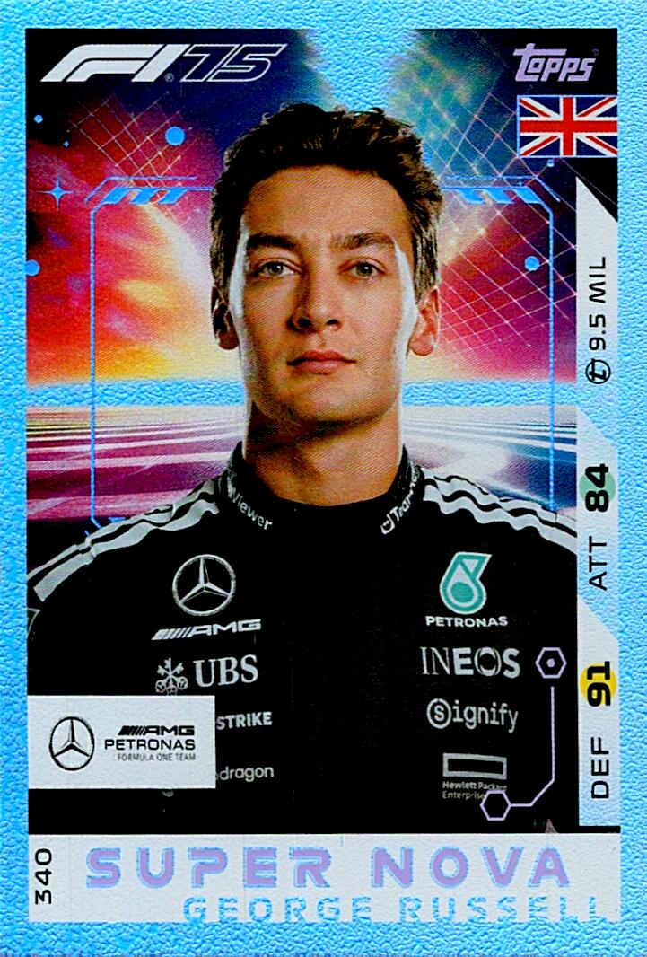 Turbo Attax 2025 SUPER NOVA GEORGE RUSSELL nº340