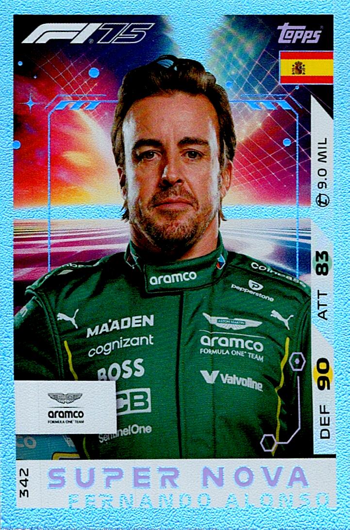 Turbo Attax 2025 SUPER NOVA FERNANDO ALONSO nº342