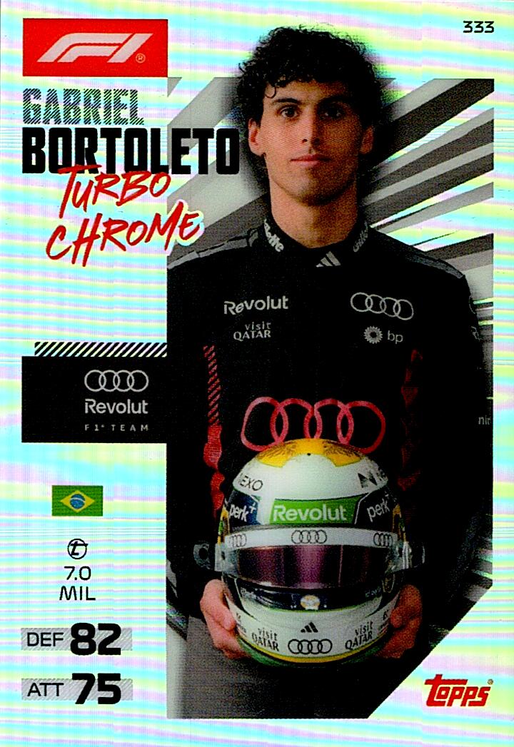 TURBO ATTAX FORMULA 1 2026 GABRIEL BORTOLETO TURBO CHROME Nº333