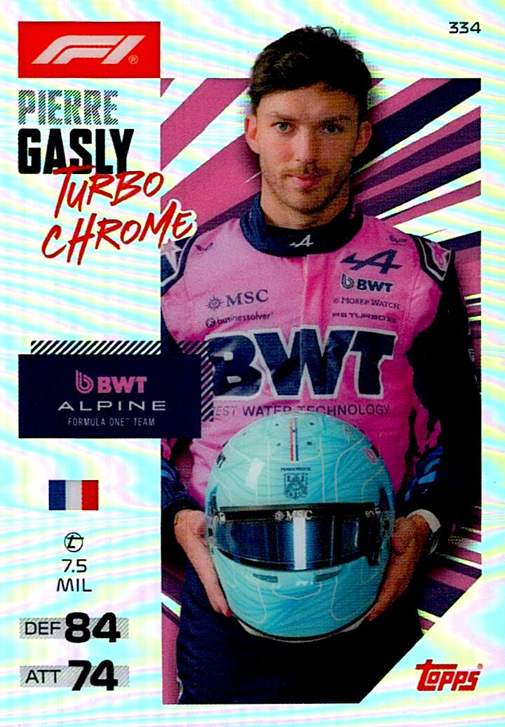 TURBO ATTAX FORMULA 1 2026 PIERRE GASLY TURBO CHROME Nº334