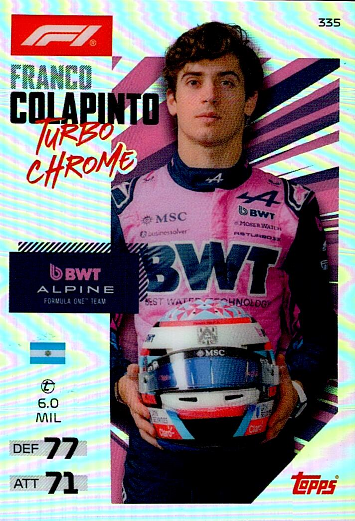 TURBO ATTAX FORMULA 1 2026 FRANCO COLAPINTO TURBO CHROME Nº335