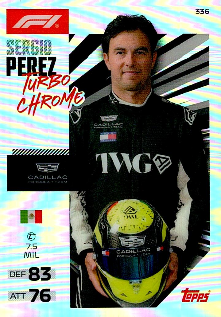 TURBO ATTAX FORMULA 1 2026 SERGIO PEREZ TURBO CHROME Nº336