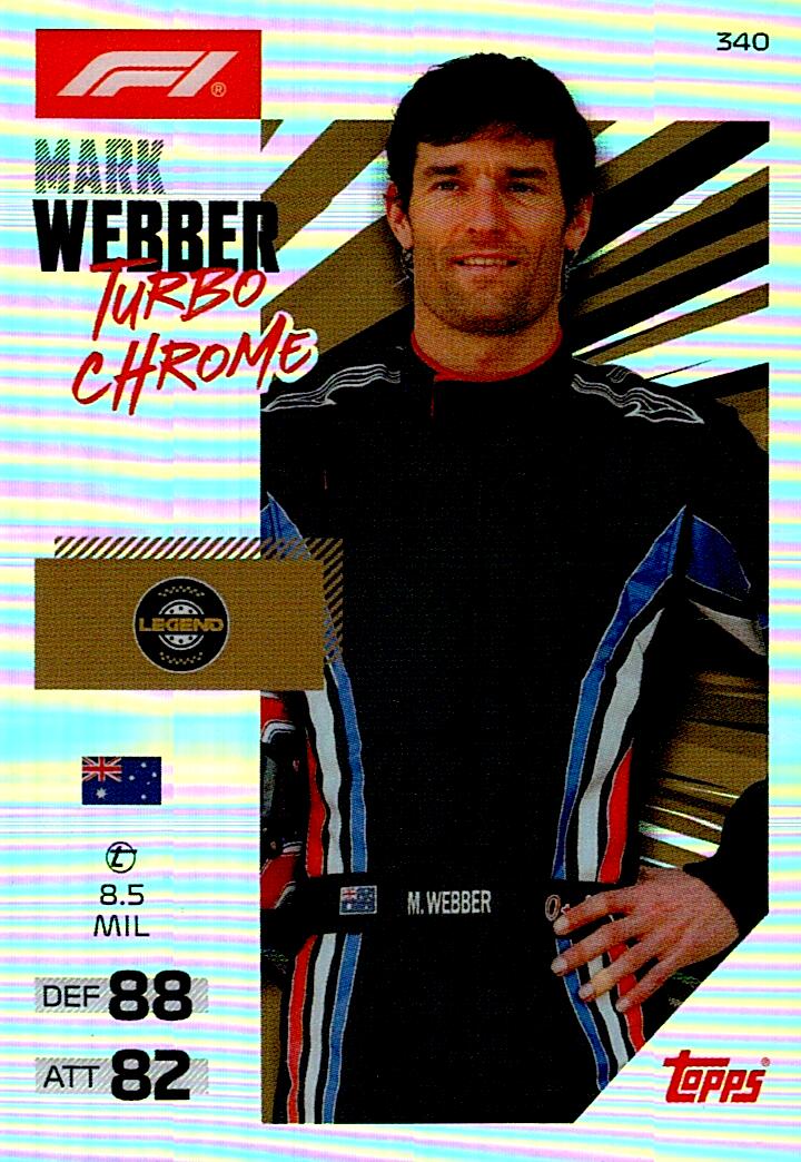 TURBO ATTAX FORMULA 1 2026 MARK WEBBER TURBO CHROME Nº340