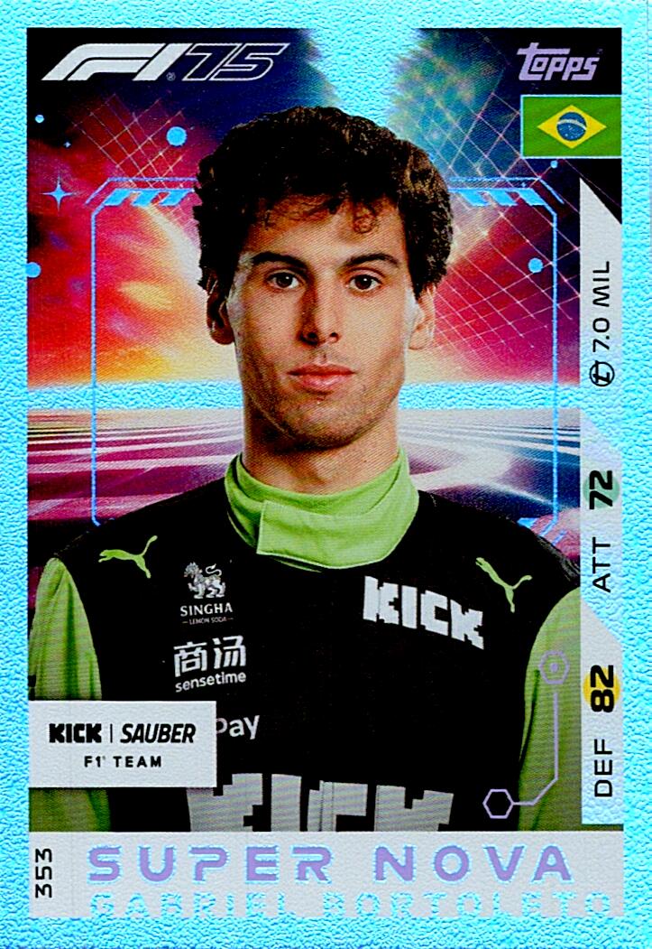 Turbo Attax 2025 SUPER NOVA GABRIEL BORTOLETO nº353