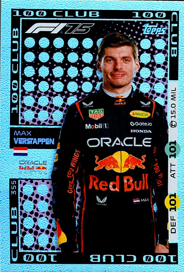 Turbo Attax 2025 100 CLUB MAX VERSTAPPEN nº355