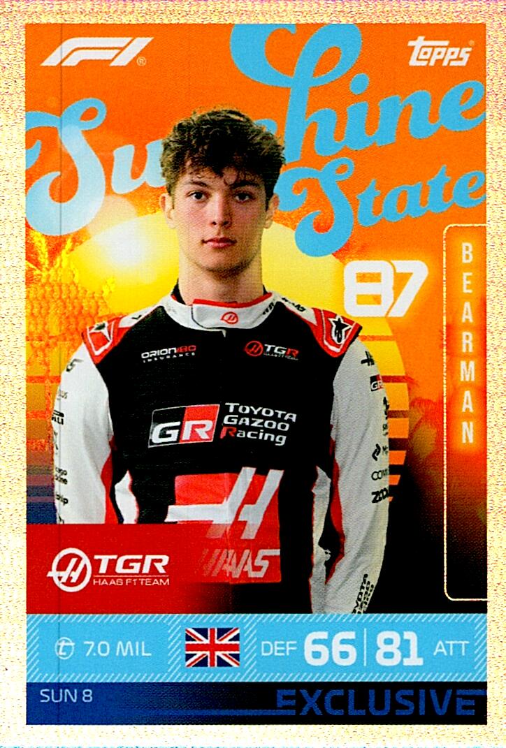 TURBO ATTAX FORMULA 1 2026 OLIVER BEARMAN NºSUN8