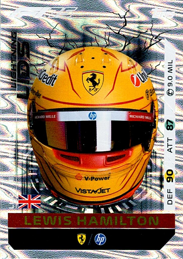 Turbo Attax 2025 LIGHTNING LIDS LEWIS HAMILTON nºLL2