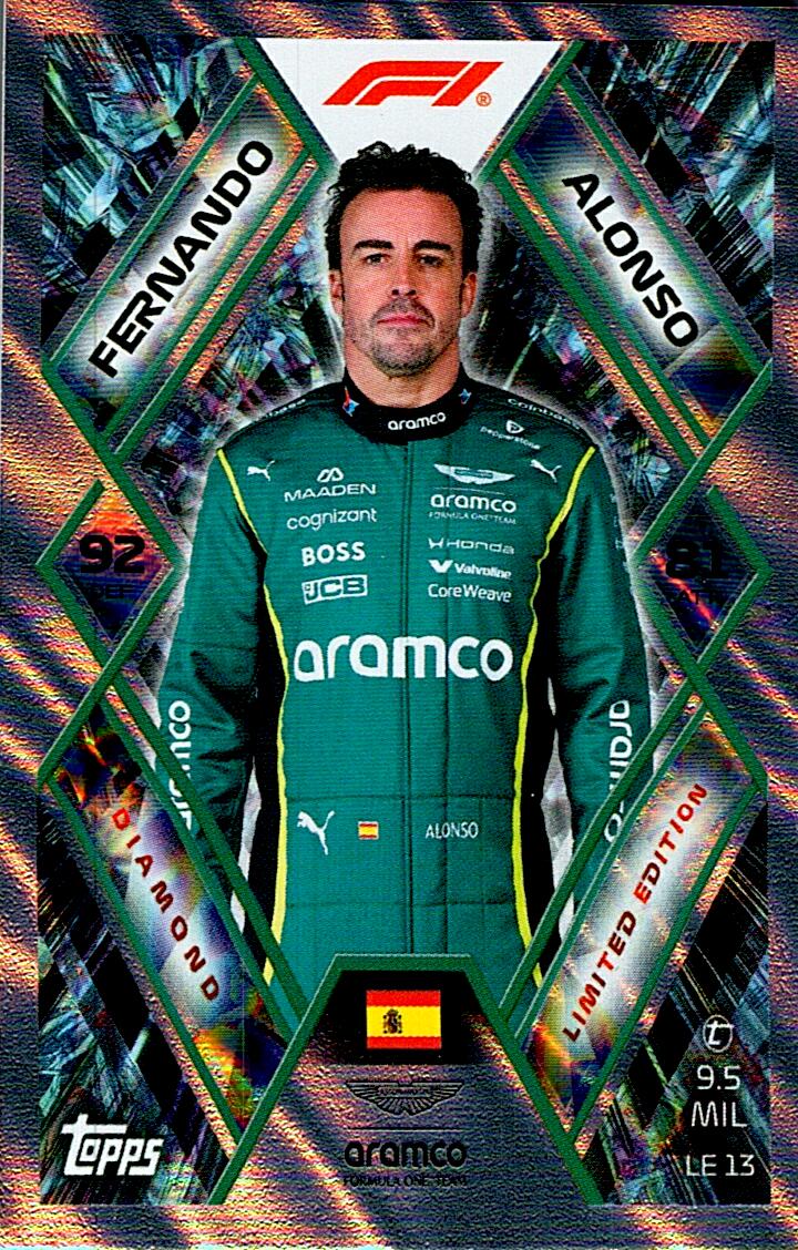 TURBO ATTAX FORMULA 1 2026 FERNANDO ALONSO LIMITED EDITION NºLE13