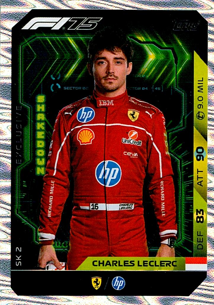 Turbo Attax 2025 EXCLUSIVE SHAKEDOWN CHARLES LECLERC nºSK2