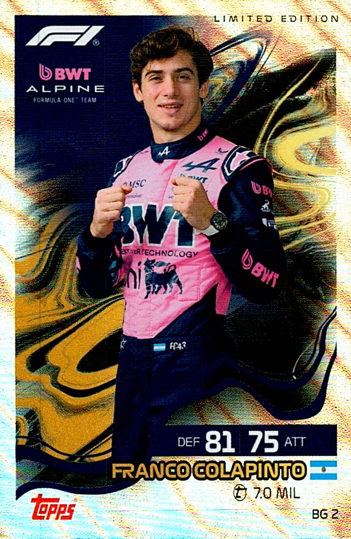 TURBO ATTAX FORMULA 1 2026 FRANCO COLAPINTO LIMITED EDITION NºBG2