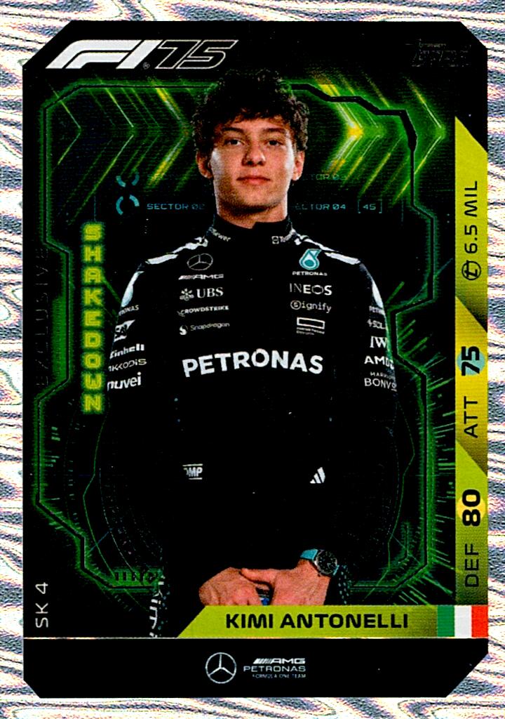 Turbo Attax 2025 EXCLUSIVE SHAKEDOWN KIMI ANTONELLI nºSK4