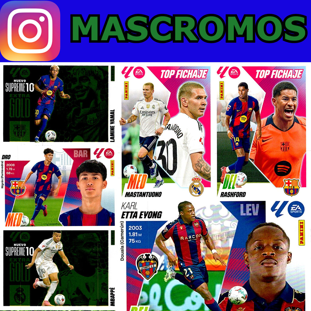 LIGA ESTE 2025/2026 CUARTA EDICION COMPLETA 62 CROMOS (SIN EXTRA GOLD SUPREME)