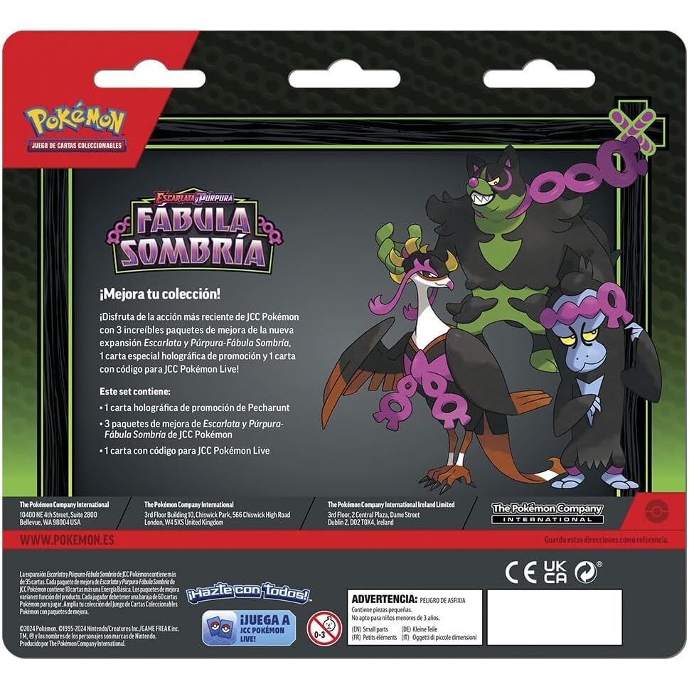 POKEMON TGC BLISTER 3 SOBRES PECHARUNT FABULA SOMBRIA (ESPAÑOL)