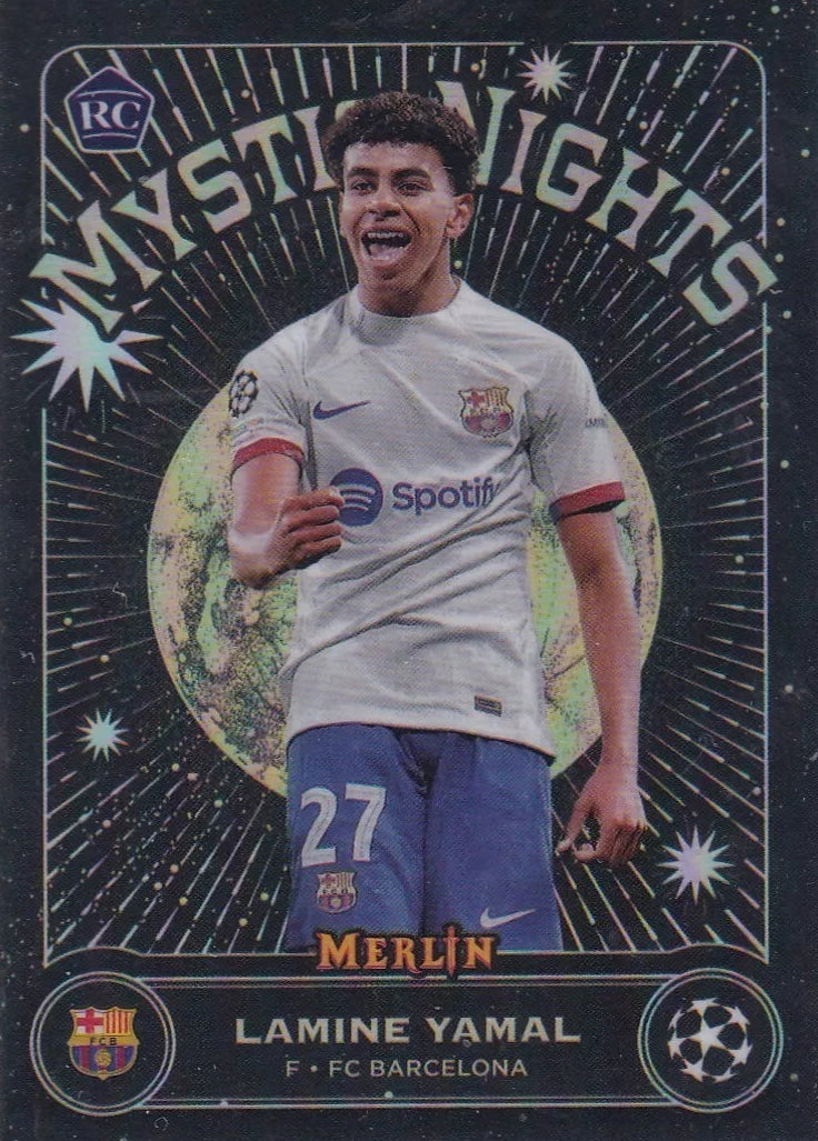 TOPPS MERLÍN UCL 2023/2024 LAMINE YAMAL MYSTIC NIGHTS NºMN-8 ROOKIE