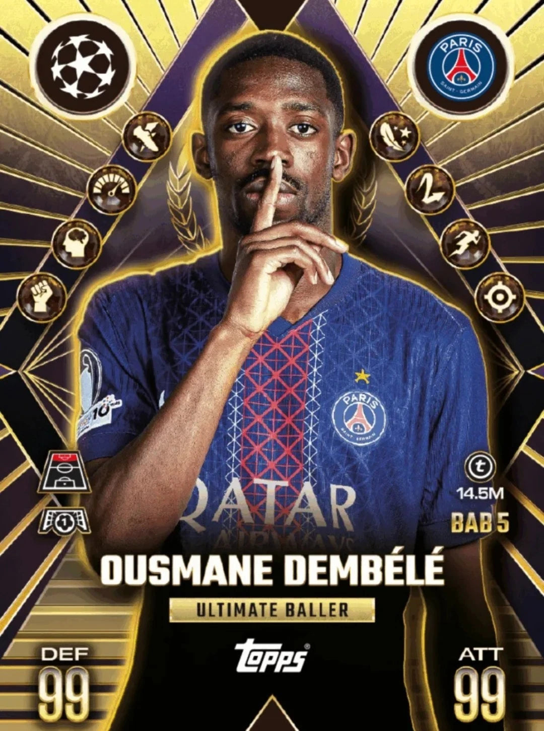 TOPPS MATCH ATTAX EXTRA 2025/26 OUSMANE DEMBELE BUILD A BALLER NºBAB5